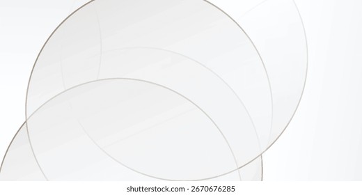 Modern abstract white circle background with gold circle line. Luxury and elegant overlap geometric shape texture elements. 