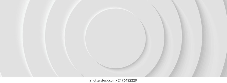 Fondo abstracto moderno de la forma del círculo blanco. Patrón de superposición de forma geométrica elegante con sombra ligera. Traje para el Fondo de pantalla, cubierta, cartel, Anuncio, folleto, presentación