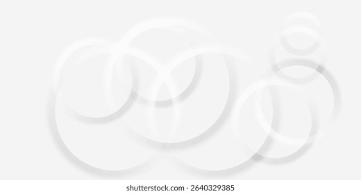 Modern abstract white circle shape background. Elegant circle shape design with shadow. Realistic geometric shape texture. eps 10