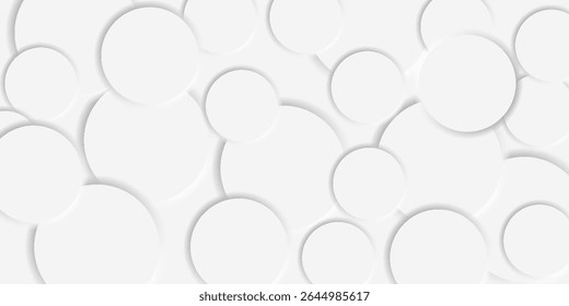 Modern abstract white circle shape background. Elegant circle shape design with shadow.