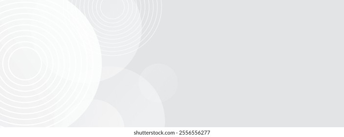 Modern Abstract white glowing geometric circle on gray overlay background