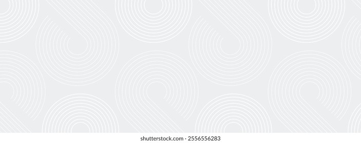 Modern Abstract white glowing geometric circle on gray overlay background