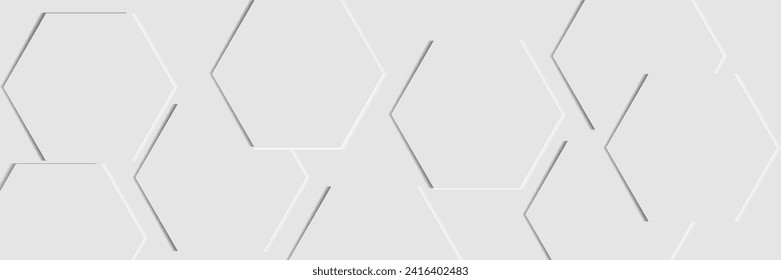Fondo de forma hexágono blanco abstracto moderno. Modalidades geométricas de formas superpuestas elegantes con sombras claras. para fondos de pantalla, portadas, carteles, pancartas, folletos, presentaciones, sitios web. vector