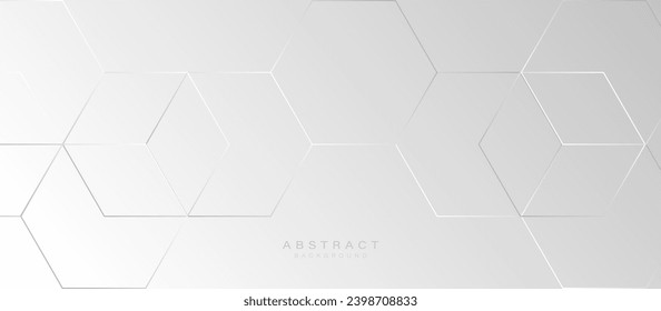 Fondo hexagonal blanco abstracto moderno. Banner minimalista de diseño de geometría limpia. Lujo en el fondo. Ilustración del vector