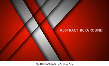 Fondo moderno abstracto de color blanco y rojo con efecto de capas superpuestas 3D. ilustración vectorial