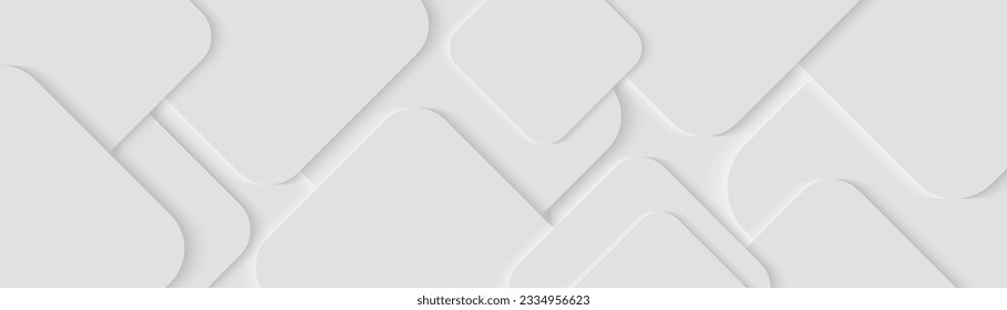Modern abstract white square shape background. Elegant geometric shape overlay pattern with light shadow. Suit for wallpaper, cover, poster, banner, brochure, presentation, website, flyer
