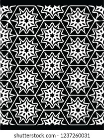 Modern abstract window graphic tile snowflakes vector pattern decorative shape design for many creative ideas