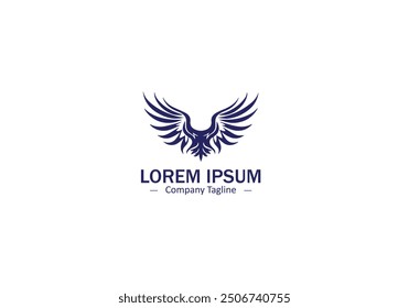 Modern Abstract Wing Feather Logo Vector Design for Silhouette Icons