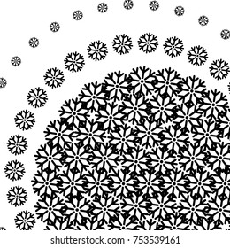 Modern abstract winter background with snowflakes. Design element for brochure, advertisements, flyer, greetings cards, web and other graphic designer works. Vector clip art.