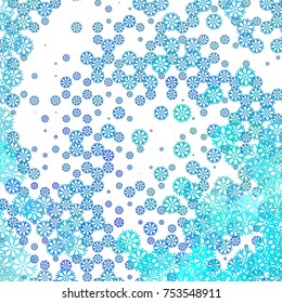 Modern abstract winter background with snowflakes. Design element for brochure, advertisements, flyer, greetings cards, web and other graphic designer works. Vector clip art.