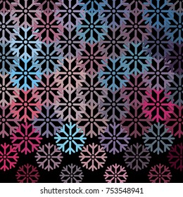 Modern abstract winter background with snowflakes. Design element for brochure, advertisements, flyer, greetings cards, web and other graphic designer works. Vector clip art.