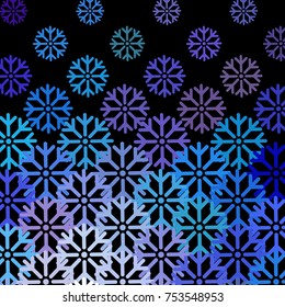 Modern abstract winter background with snowflakes. Design element for brochure, advertisements, flyer, greetings cards, web and other graphic designer works. Vector clip art.