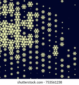 Modern abstract winter background with snowflakes. Design element for brochure, advertisements, flyer, greetings cards, web and other graphic designer works. Vector clip art.