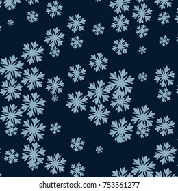 Modern abstract winter background with snowflakes. Design element for brochure, advertisements, flyer, greetings cards, web and other graphic designer works. Vector clip art.