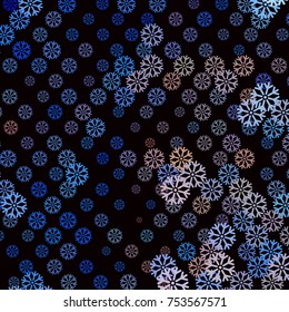 Modern abstract winter background with snowflakes. Design element for brochure, advertisements, flyer, greetings cards, web and other graphic designer works. Vector clip art.