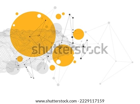 Modern abstract wireframe background. Trendy 3d grid technology composition. Digital data array. Vector illustration.