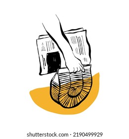 Modern abstract women. Minimalism concept. Female body, fashion. Matisse style. . Contemporary silhouette of woman. Hand drawn trendy vector posters, illustrations for print.