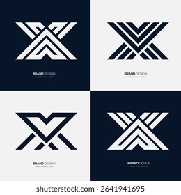Modern abstract X letter logos perfect for creative branding, professional identity, and digital design use.