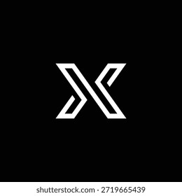 Modern Abstract 'X' Monogram Logo Design - Sleek, Geometric, and Minimalist Identity Mark on Black Background