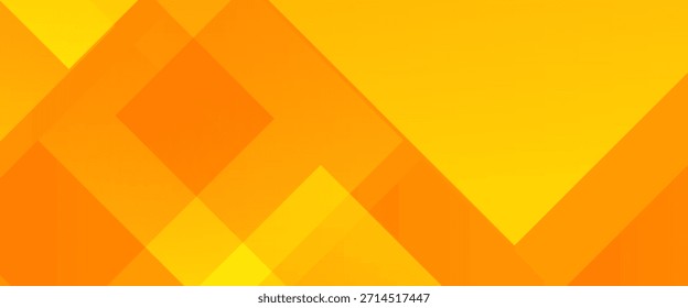 Modern abstract yellow background featuring overlapping transparent square shapes with smooth gradient and clean geometric pattern.