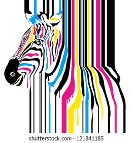 Modern abstract zebra cmyk concept, can be used for print projects, greeting card, tshirt, background