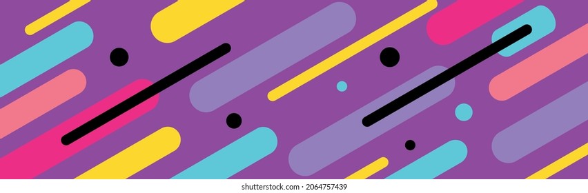 Modern abstraction, composition made of various rounded shapes of lines in color - Vector illustration