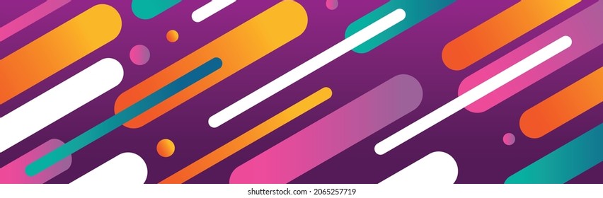 Modern abstraction, composition made of various rounded shapes of lines in color - Vector illustration