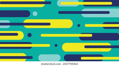 Modern abstraction, composition made of various rounded shapes of lines in color - Vector illustration