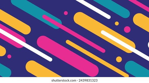 Modern abstraction, composition made of various rounded shapes of lines in color - Vector illustration