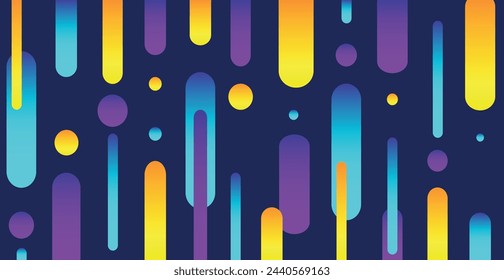 Modern abstraction, composition made of various rounded shapes of lines in color - Vector illustration
