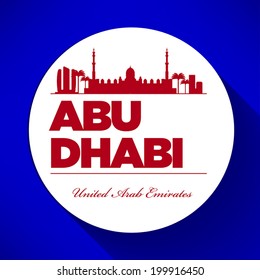 Modern Abu Dhabi Skyline Design with Typography