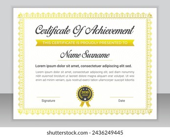 Plantilla de diseño de certificado académico moderno