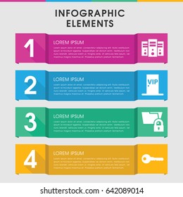 Modern access infographic template. infographic design with access icons includes key, vip door, server. can be used for presentation, diagram, annual report, web design.