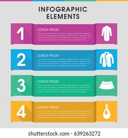Modern accessories infographic template. infographic design with accessories icons includes earring, skirt. can be used for presentation, diagram, annual report, web design.