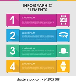 Modern accessory infographic template. infographic design with accessory icons includes hat, belt. can be used for presentation, diagram, annual report, web design.