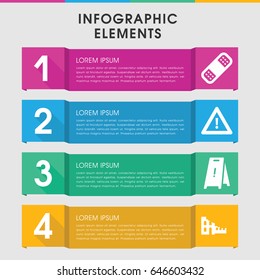 Modern accident infographic template. infographic design with accident icons includes wet floor, bandage. can be used for presentation, diagram, annual report, web design.