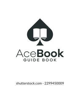 Logo de combinación de as y libros modernos. Perfecto para un logotipo de guía.