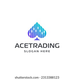 Modern ace combination logo and trading chart. It is suitable for use as a trading logo.