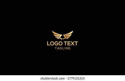 Modern ace logo icon with falcon wings design template.