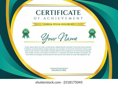 Modern of achievement certificate template