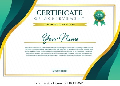 Modelo de certificado de conquista moderno