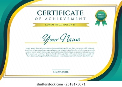 Modern of achievement certificate template