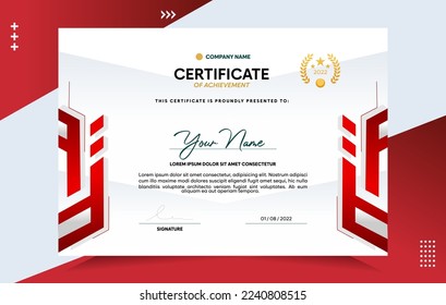 Modern of achievement certificate template. For award, business, and education needs. Vector Illustration