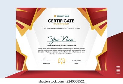 Modern of achievement certificate template. For award, business, and education needs. Vector Illustration
