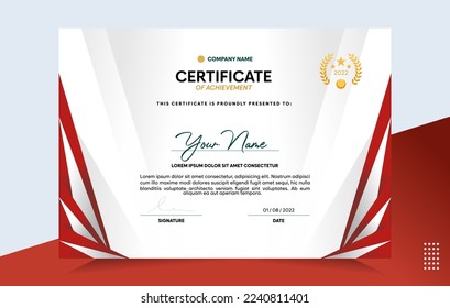 Modern of achievement certificate template. For award, business, and education needs. Vector Illustration