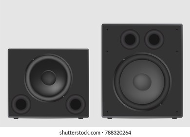 Modern acoustic on white background. Musical speaker vector illustration.