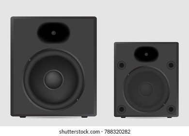 Modern acoustic on white background. Musical speaker vector illustration.