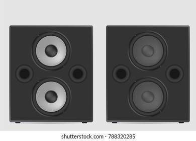 Modern acoustic on white background. Musical speaker vector illustration.