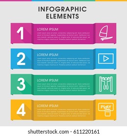 Modern active infographic template. infographic design with active icons includes . can be used for presentation, diagram, annual report, web design. 