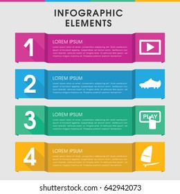 Modern active infographic template. infographic design with active icons includes . can be used for presentation, diagram, annual report, web design.